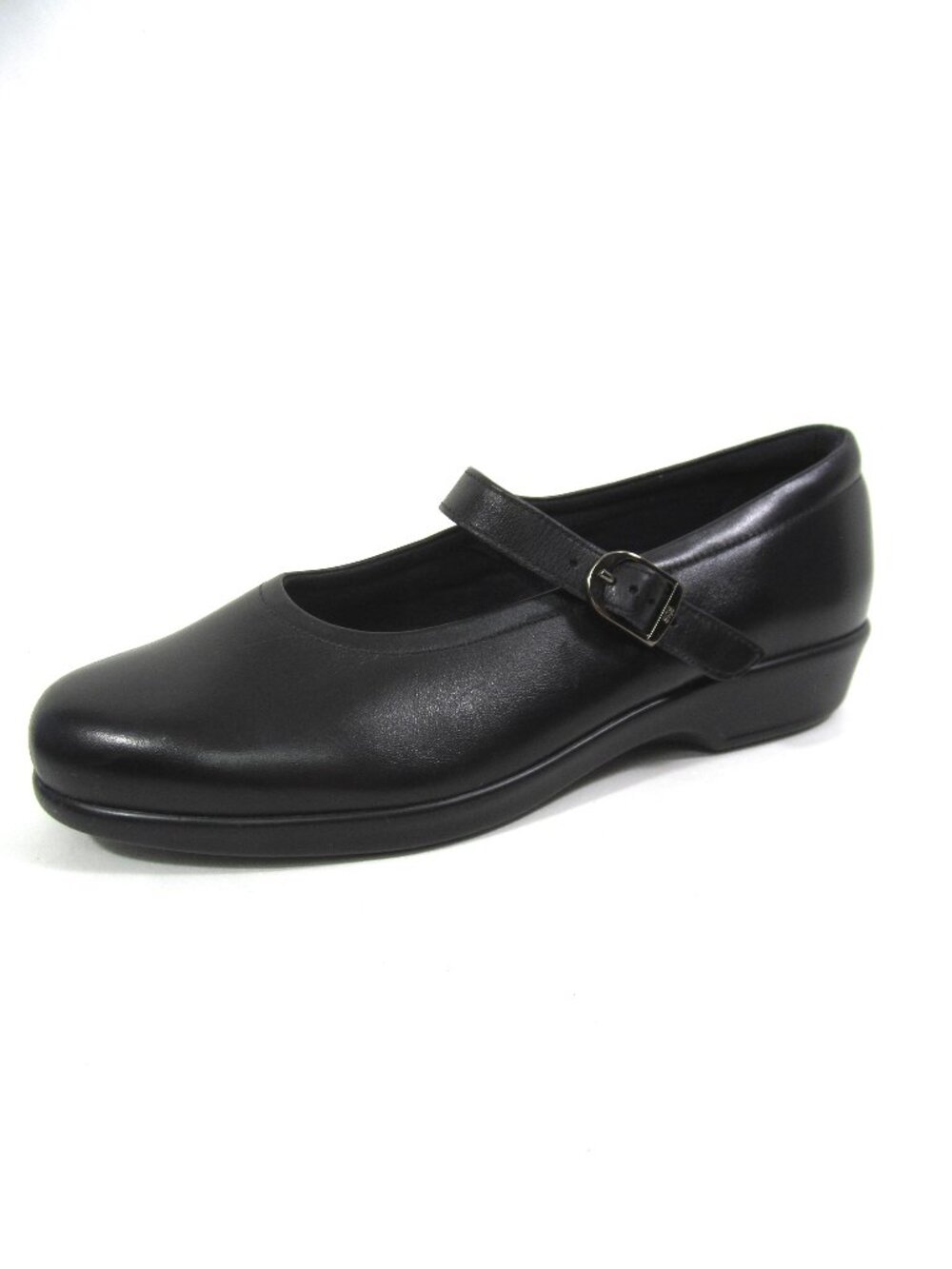 SAS Size 9W VGUC Maria Mary Jane Black NO INSOLES Leather Round Toe Flats